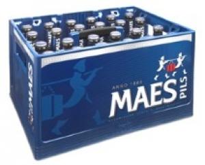Ruil een willekeurig krat bier voor een krat Maes bij Carrefour in Belgie